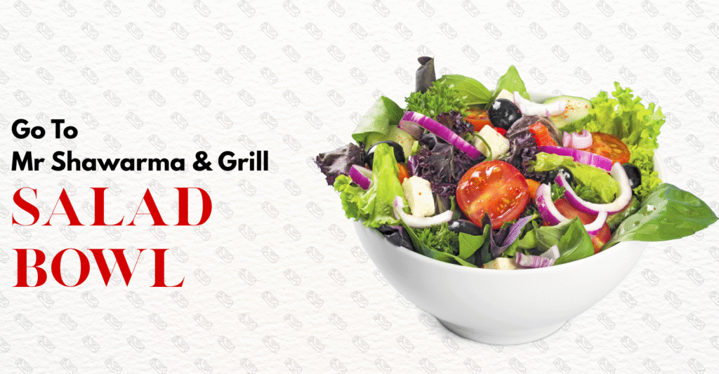 Healthy Salad Bowl with Chicken Shawarma Strips
